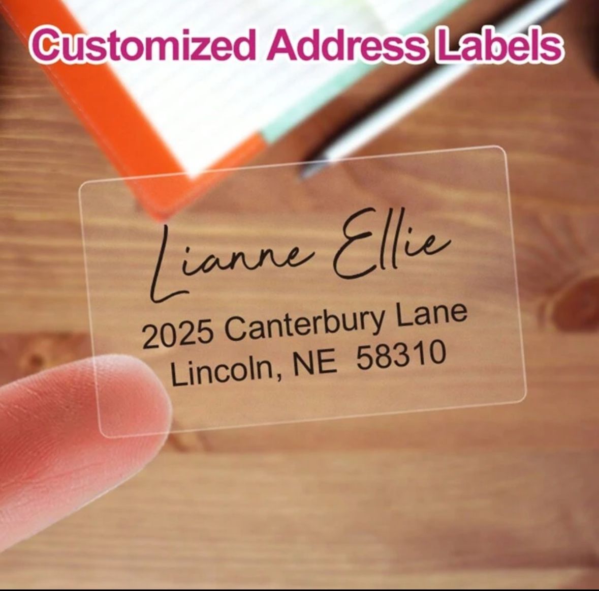 Labels personalizados con direccion  hecho por CELUXESTUDIO