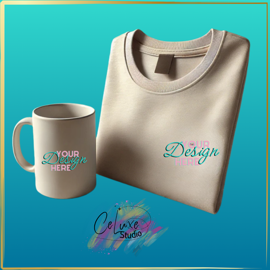 tshirt y taza con logo de celuxestduio